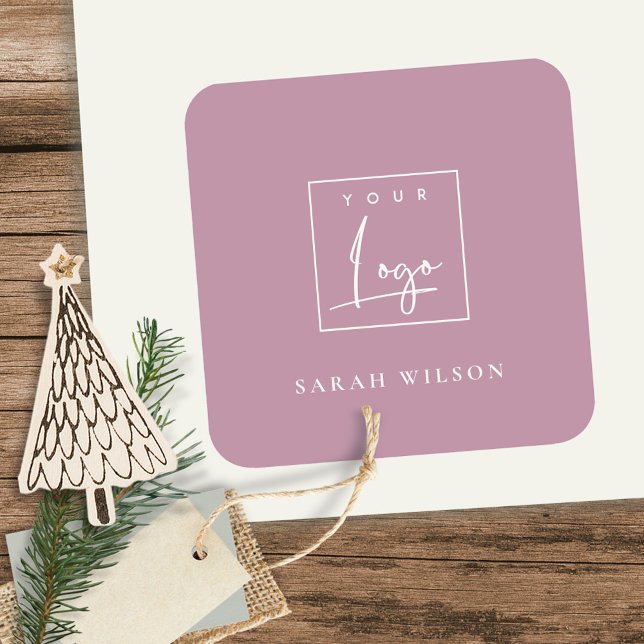 Adesivo Quadrado Logotipo de empresa do Promocional Pink Rosa Dusky (Criador carregado)