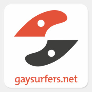 Adesivo Quadrado LOGOTIPO de GaySurfers.net + URL