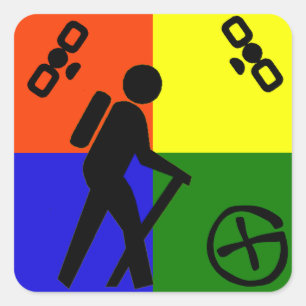 Adesivo Quadrado Logotipo de Geocache