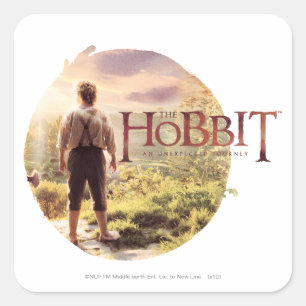 Adesivo Quadrado Logotipo de Hobbit com BILBO BAGGINS™ traseiro