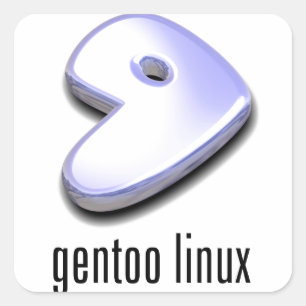 Adesivo Quadrado logotipo de Linux do gentoo