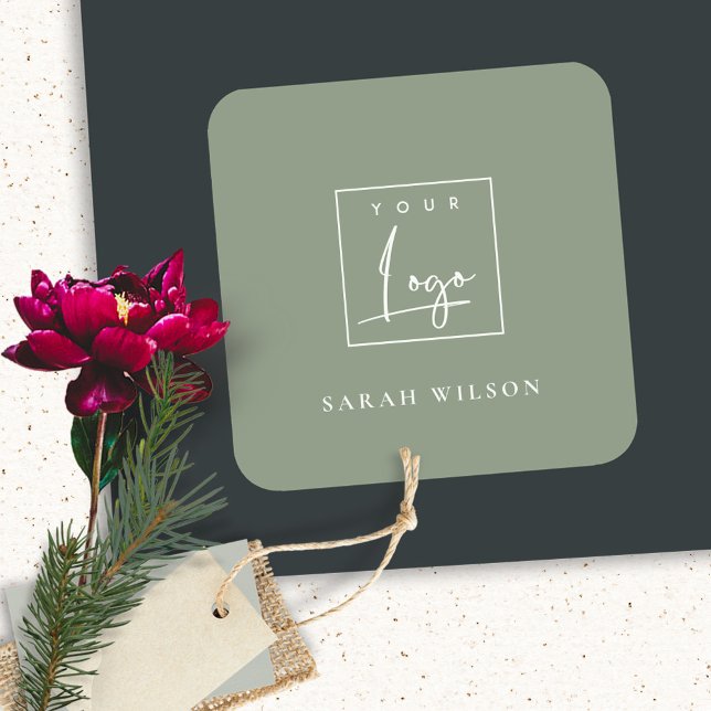 Adesivo Quadrado Logotipo de negócios do Promocional personalizado  (Criador carregado)