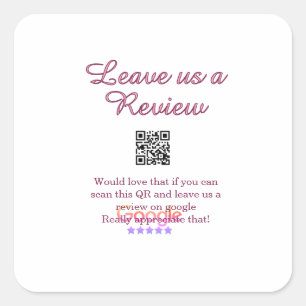 Adesivo Quadrado logotipo de revisão de negócios do Google Scan QR