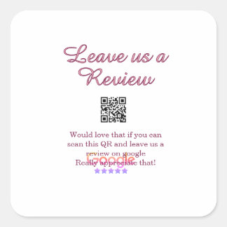 Adesivo Quadrado logotipo de revisão de negócios do Google Scan QR