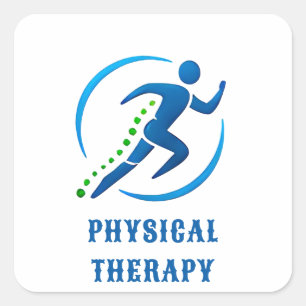 Adesivo Quadrado Logotipo de Terapia Física para Clínica de Reabili