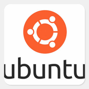 Adesivo Quadrado Logotipo de Ubuntu Linux