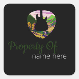 Adesivo Quadrado Logotipo de Violão Personalizado
