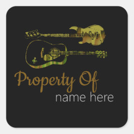 Adesivo Quadrado Logotipo de Violão Personalizado