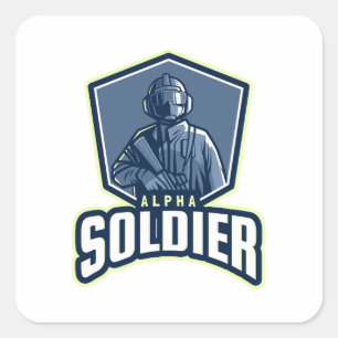 Adesivo Quadrado Logotipo Design Emblema de Jogos Logotipo de Jogos