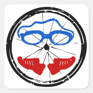 Adesivo Quadrado Logotipo do anormal do Triathlon