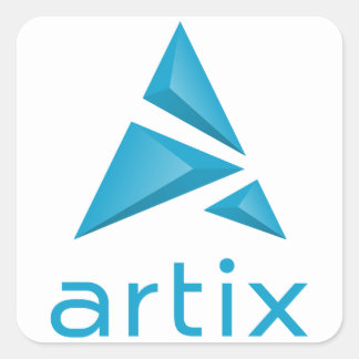 Adesivo Quadrado Logotipo do Artix Nome da marca (vertical) fundo b