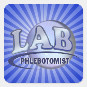 Adesivo Quadrado LOGOTIPO do azul do divertimento de PHLEBOTOMIST