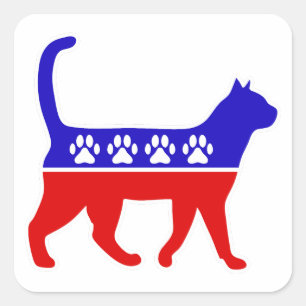 Adesivo Quadrado Logotipo do Cat Party Feliz Política Partido Excel
