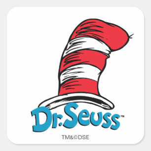 Adesivo Quadrado Logotipo do Dr. Seuss Hat