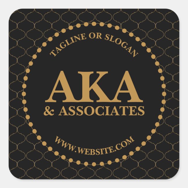 Adesivo Quadrado Logotipo do Monograma da Empresa Trellis Dourada P (Frente)