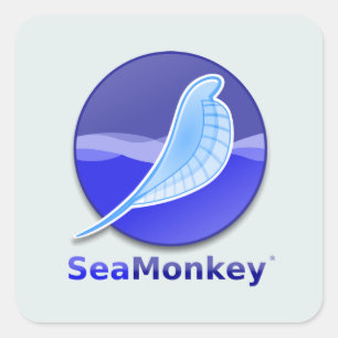 Adesivo Quadrado Logotipo do texto de SeaMonkey