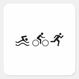 ADESIVO QUADRADO LOGOTIPO DO TRIATHLON