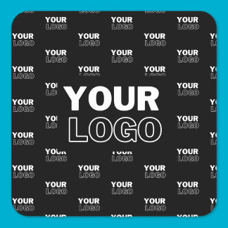 Adesivo Quadrado Logotipo e fundo Repetição do logotipo | Preto