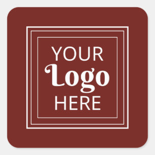 Adesivo Quadrado Logotipo Empresarial Personalizado Moderno Minimal