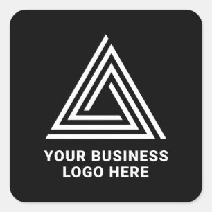 Adesivo Quadrado Logotipo Empresarial Preto Moderno Minimalista