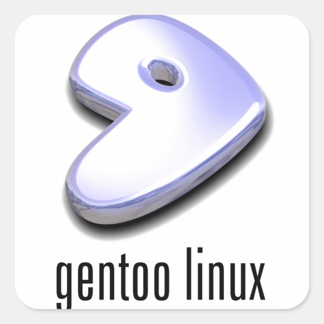 Adesivo Quadrado logotipo gentoo Linux (Frente)