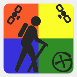 Adesivo Quadrado Logotipo Geocache