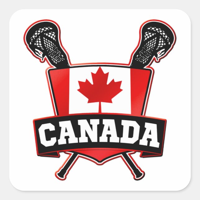 Adesivo Quadrado Logotipo Lacrosse Canadá (Frente)