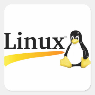 Adesivo Quadrado Logotipo Linux com produtos Tux