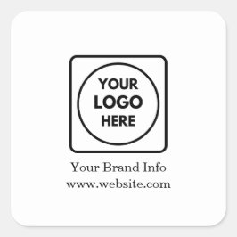 Adesivo Quadrado Logotipo Personalizado | Branding Corporativo Mini