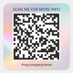 Adesivo Quadrado Logotipo personalizado Código QR Digitalizar-me P