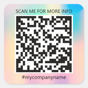 Adesivo Quadrado Logotipo personalizado Código QR Digitalizar o me
