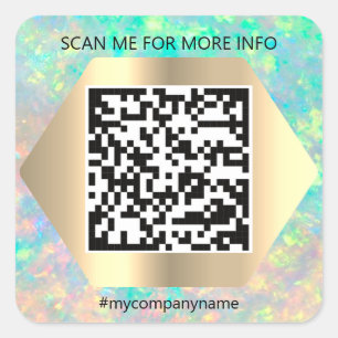 Adesivo Quadrado Logotipo personalizado Código QR Digitalizar o me