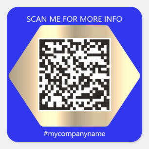 Adesivo Quadrado Logotipo personalizado Código QR Digitalizar o me