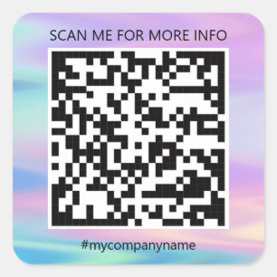 Adesivo Quadrado Logotipo personalizado Código QR Digitalizar o me