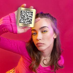 Adesivo Quadrado Logotipo personalizado Código QR Digitalizar o me