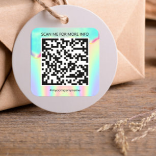 Adesivo Quadrado Logotipo personalizado Código QR Digitalizar o me