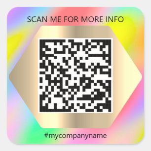 Adesivo Quadrado Logotipo personalizado Código QR Digitalizar o me