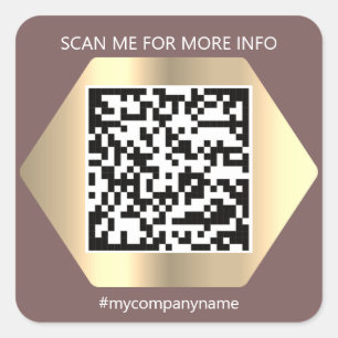 Adesivo Quadrado Logotipo personalizado Código QR Digitalizar o me