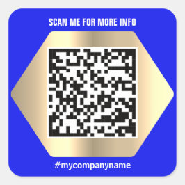 Adesivo Quadrado Logotipo personalizado Código QR Digitalizar o meu