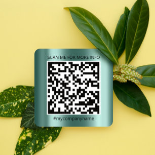 Adesivo Quadrado Logotipo personalizado Código QR Digitalizar o no