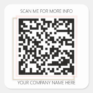 Adesivo Quadrado Logotipo personalizado Código QR Digitalize-me em 