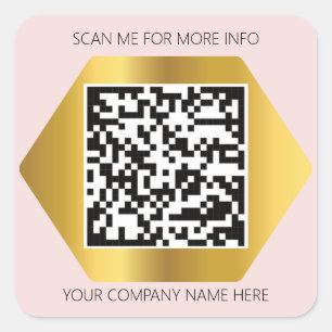 Adesivo Quadrado Logotipo Personalizado Código QR Digitalize-me em 