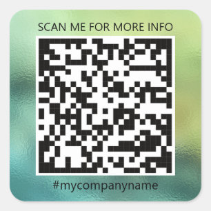 Adesivo Quadrado Logotipo personalizado Código QR Digitalize-me on