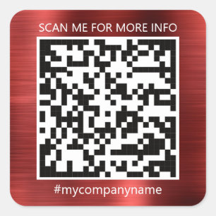 Adesivo Quadrado Logotipo personalizado Código QR Digitalize-me on