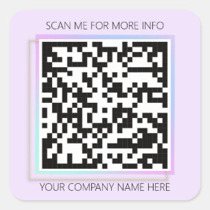 Adesivo Quadrado Logotipo personalizado Código QR Digitalize-me pa