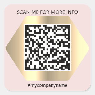 Adesivo Quadrado Logotipo Personalizado Código QR Digitalize-me por
