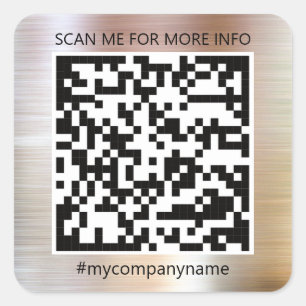 Adesivo Quadrado Logotipo personalizado Código QR Digitalize-me Ros