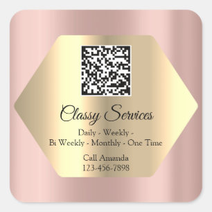 Adesivo Quadrado Logotipo Personalizado Código QR Nome de Quadro D