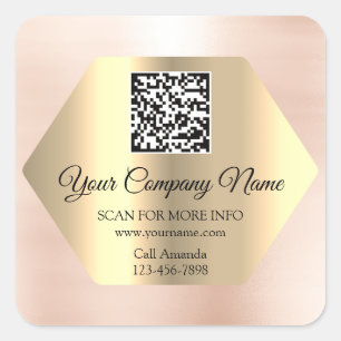 Adesivo Quadrado Logotipo personalizado Código QR Promocional Dour