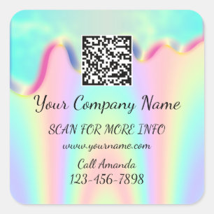 Adesivo Quadrado Logotipo personalizado Compro de código QR Promoci